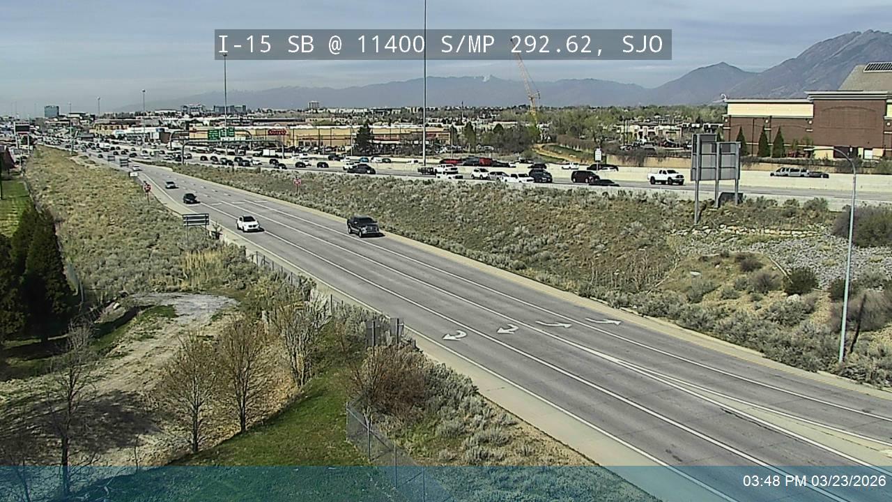 I-15 SB @ 11400 S / SR-175 / MP 292.62, SJO live webcam