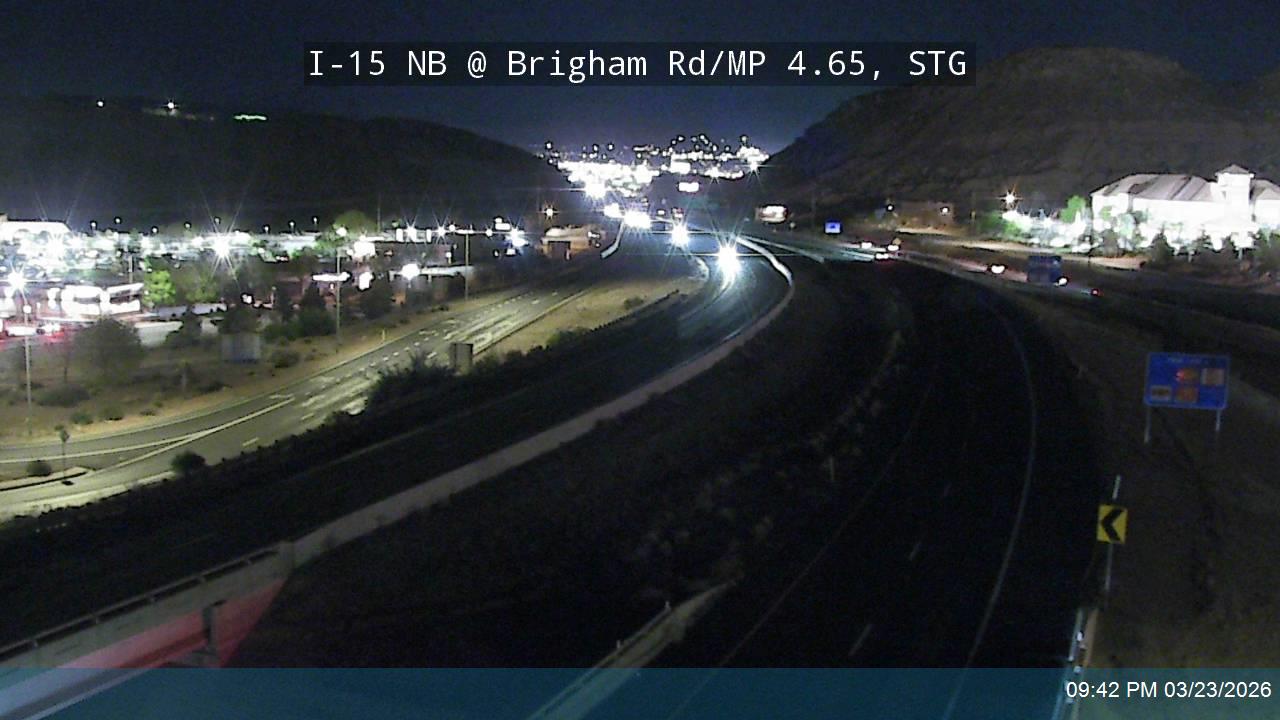 I-15 NB @ Brigham Rd / MP 4.65, STG live webcam