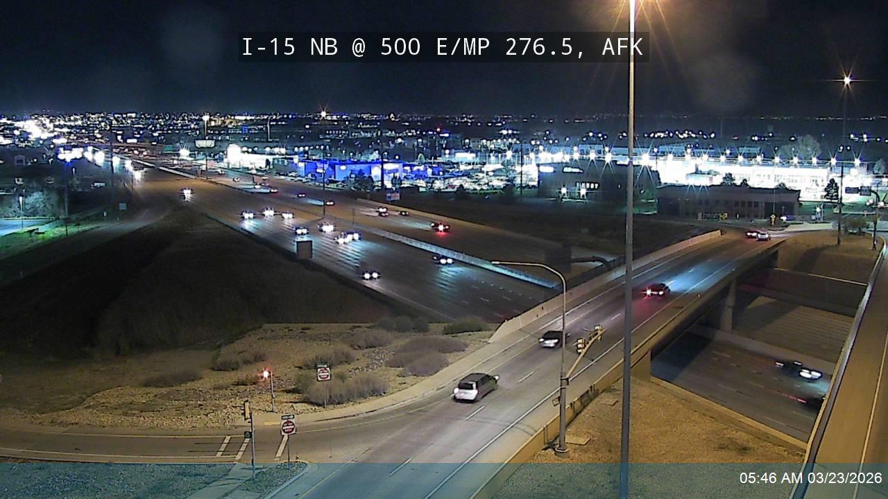 I-15 NB @ 500 E / SR-180 / MP 276.5, AFK live webcam