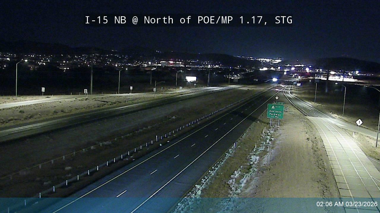 I-15 NB @ North of POE / MP 1.17, STG live webcam