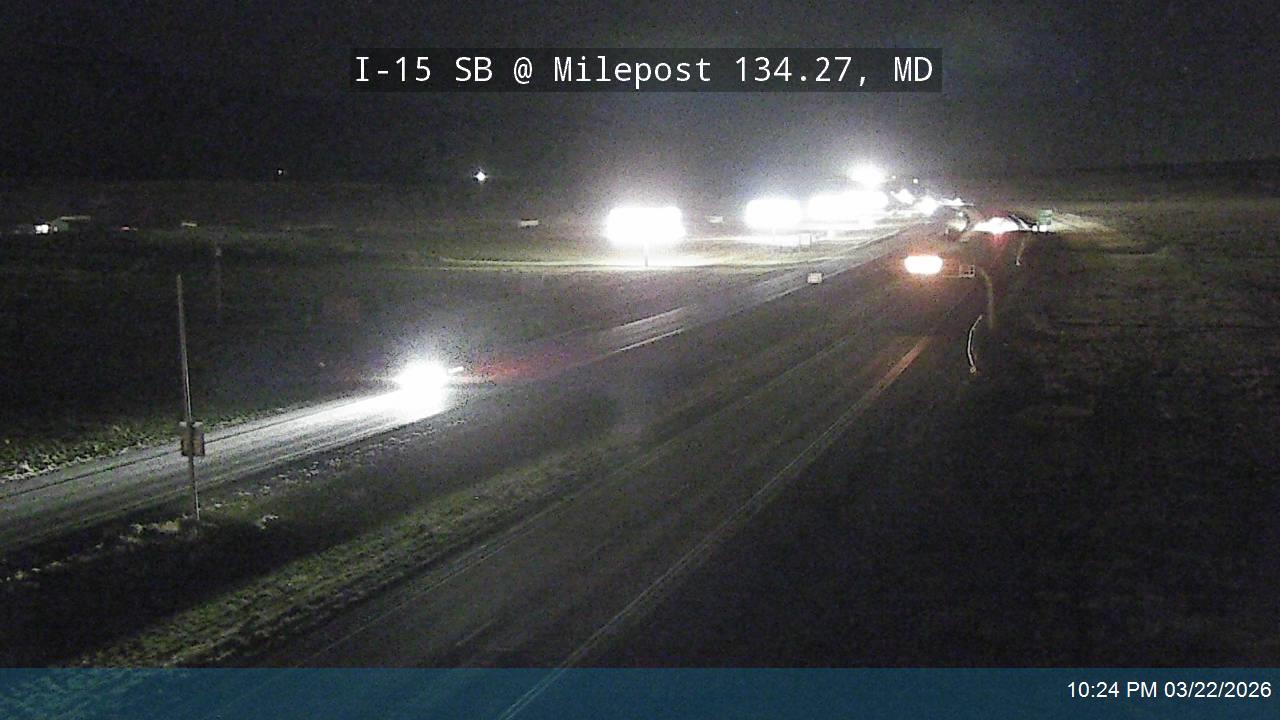 I-15 SB @ Milepost 134.27, MD live webcam