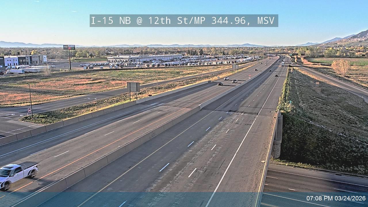 I-15 NB @ 12th St / 1200 S / SR-39 / MP 344.96, MSV live webcam