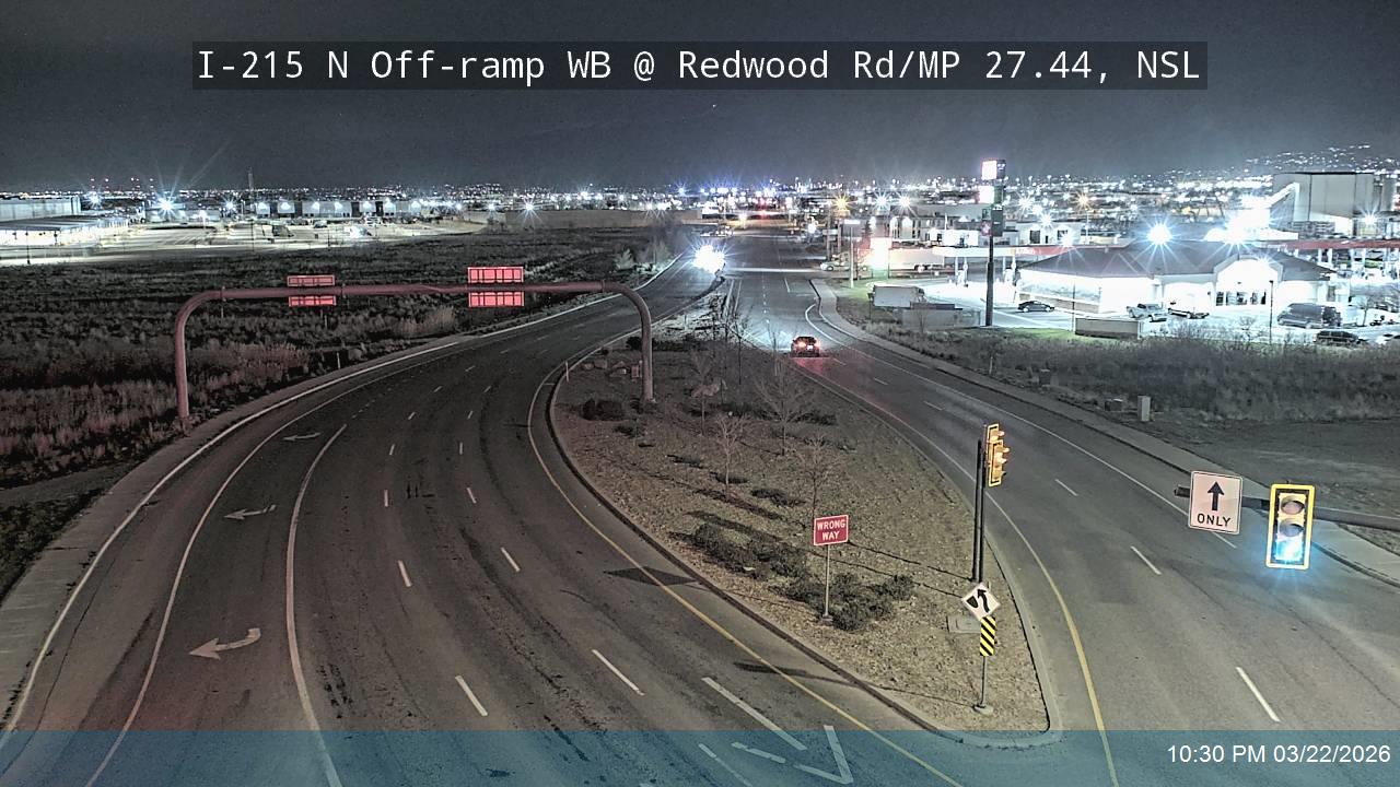I-215 N Off-ramp WB @ Redwood Rd / SR-68 / MP 27.44, NSL live webcam