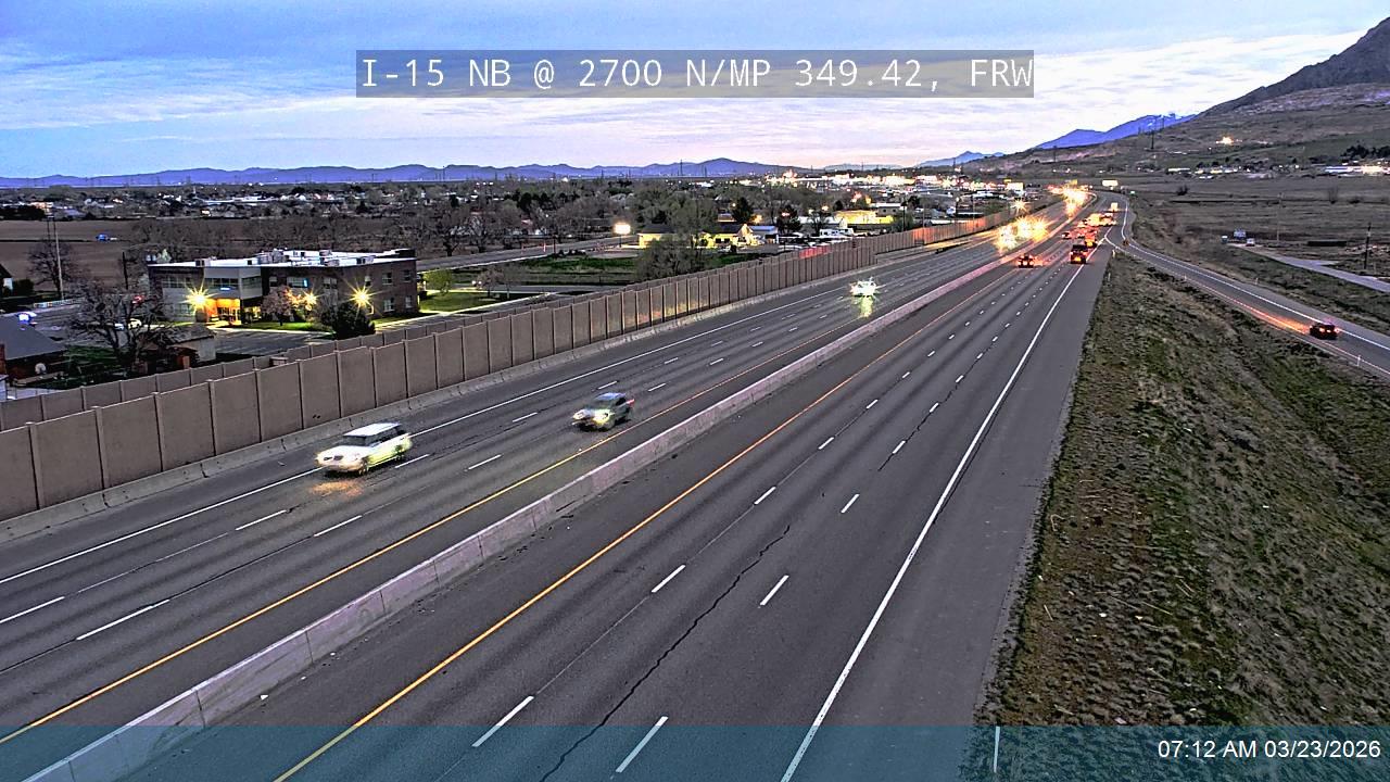 I-15 NB @ 2700 N / SR-134 / MP 349.42, FRW live webcam