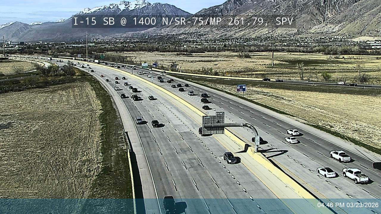 I-15 SB @ 1400 N / SR-75 / MP 261.79, SPV live webcam