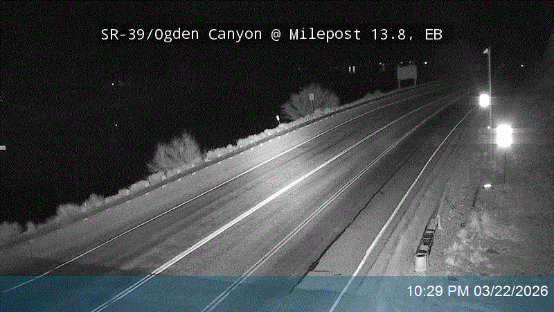 SR-39 / Ogden Canyon @ SR-158 / MP 13.8, EB live webcam