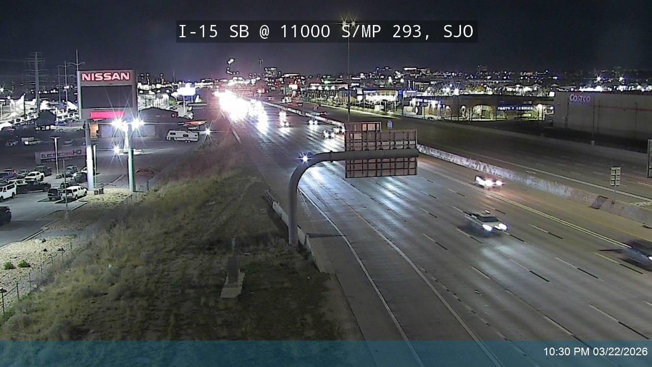 I-15 SB @ 11000 S / MP 293, SJO live webcam
