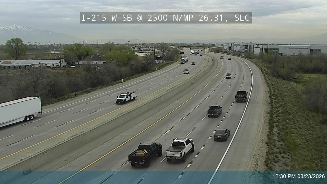 I-215 W SB @ 2500 N / MP 26.31, SLC live webcam