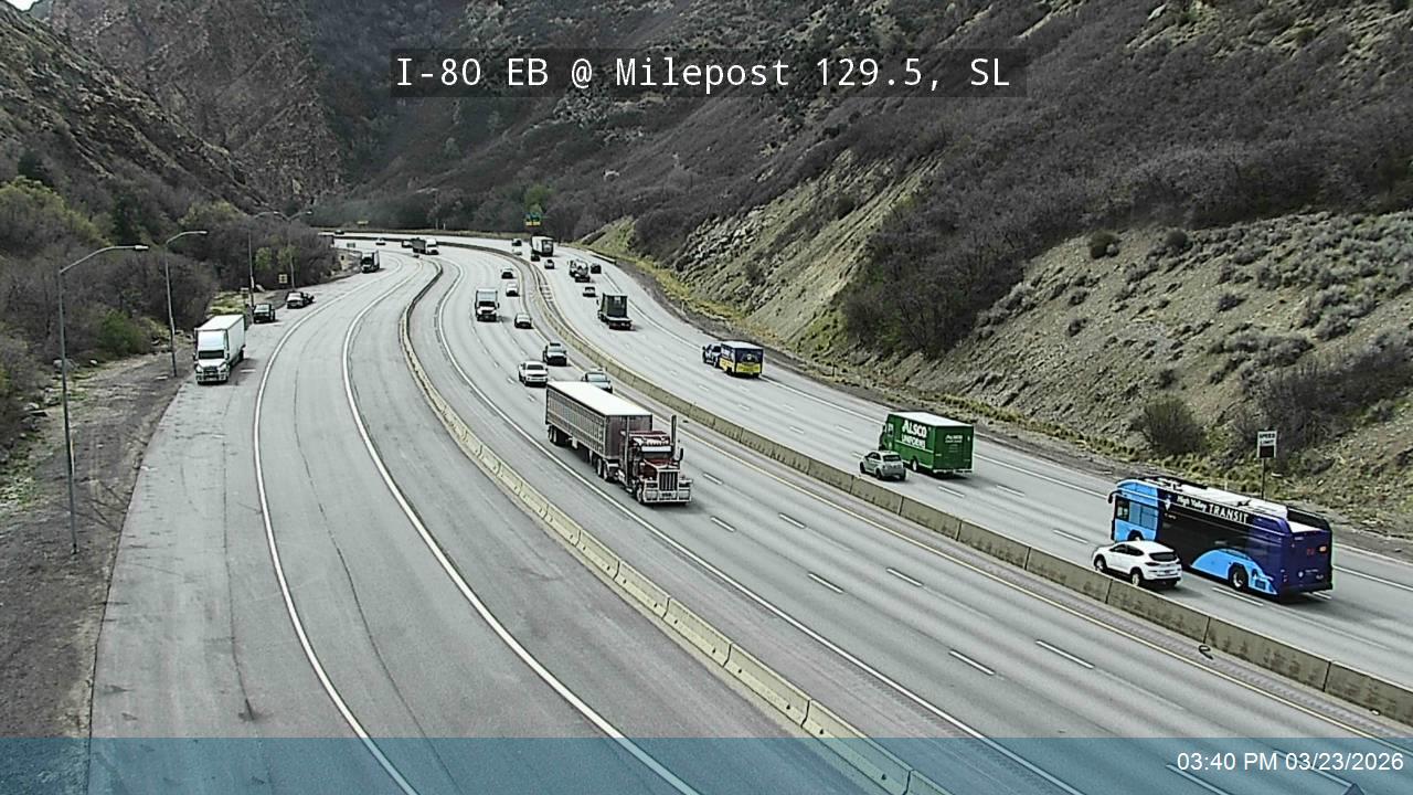 I-80 / Parleys Canyon EB @ Chain Up Area East / MP 129.5, SL live webcam