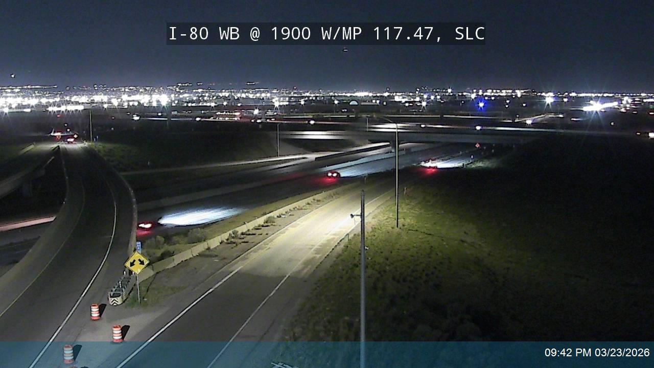 I-80 WB @ 1900 W / MP 117.47, SLC live webcam