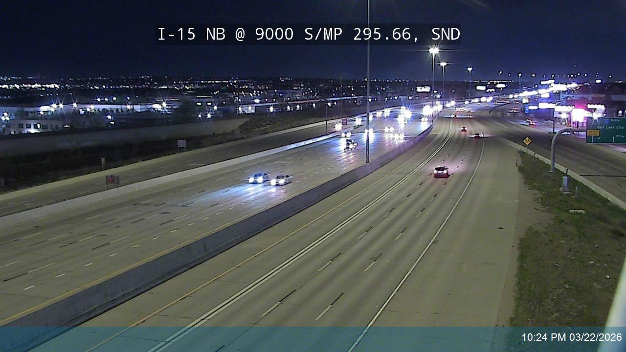 I-15 NB @ 9000 S / SR-209 / MP 295.66, SND live webcam