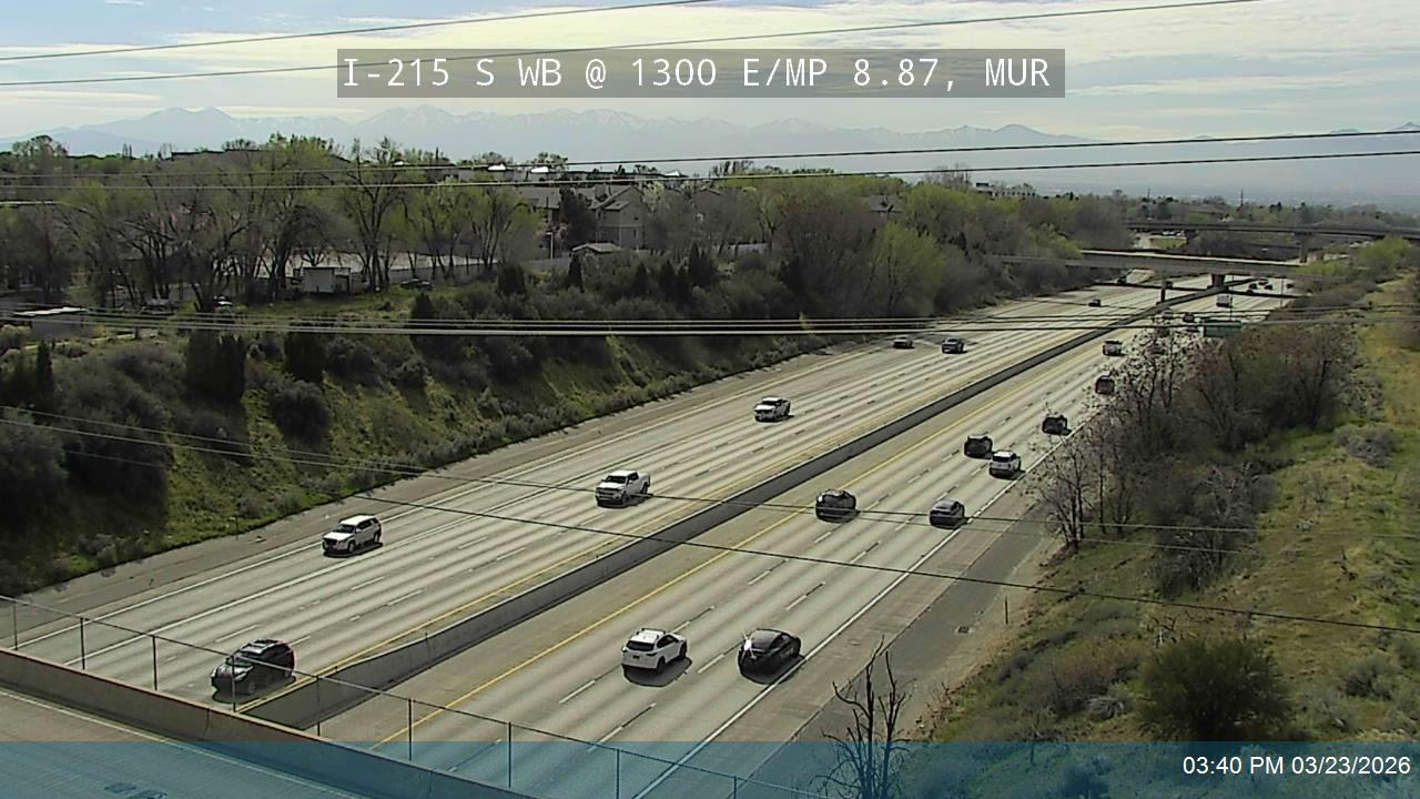 I-215 S WB @ 1300 E / MP 8.87, CWH live webcam