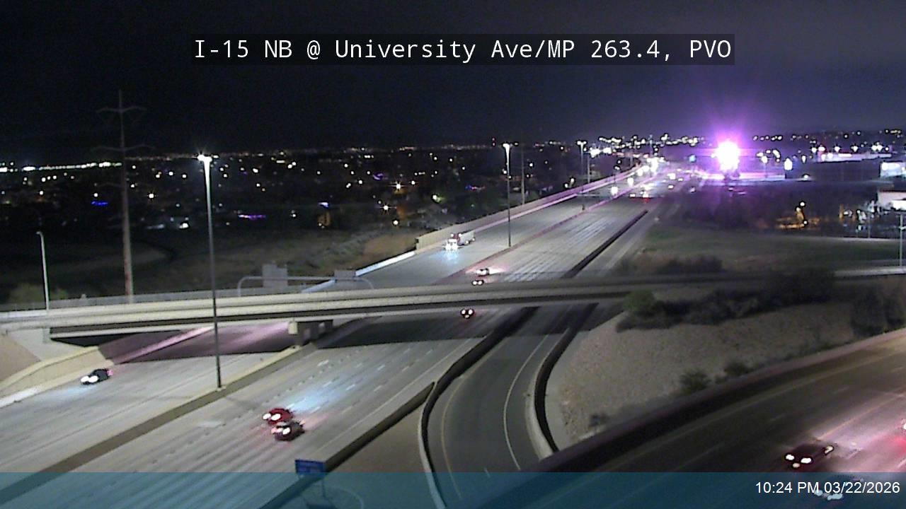 I-15 NB @ University Ave / US-189 / 1860 S / MP 263.4, PVO live webcam