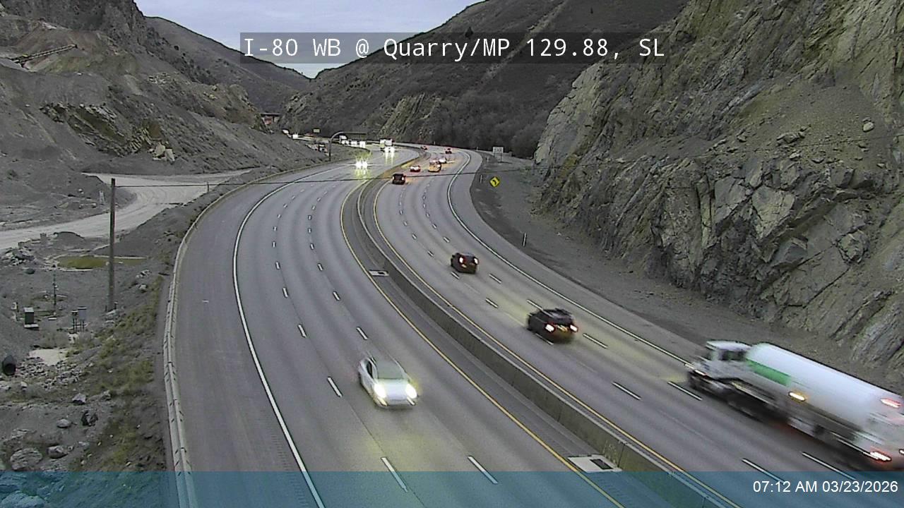 I-80 / Parleys Canyon WB @ Quarry / MP 129.88, SL live webcam