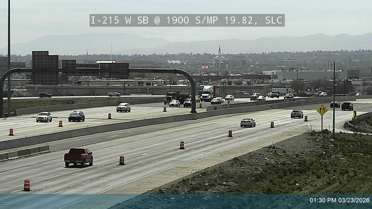 I-215 W SB @ 1900 S / MP 19.82, SLC live webcam