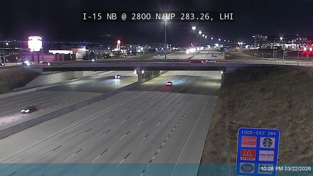 I-15 NB @ 2800 N / MP 283.26, LHI live webcam