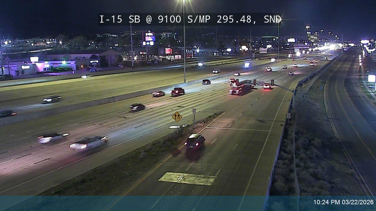 I-15 SB @ 9100 S / MP 295.48, SND live webcam