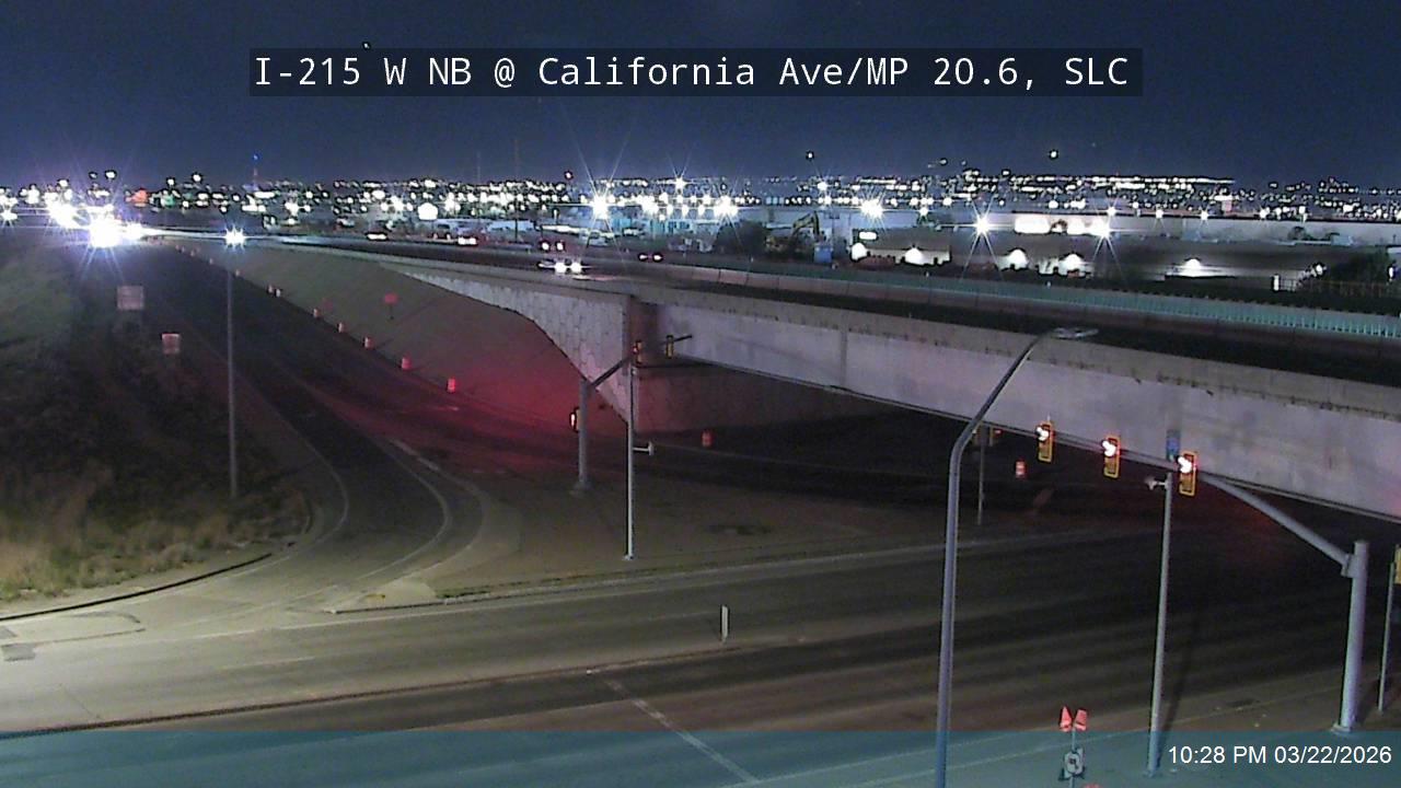 I-215 W NB @ California Ave / 1330 S / MP 20.6, SLC live webcam