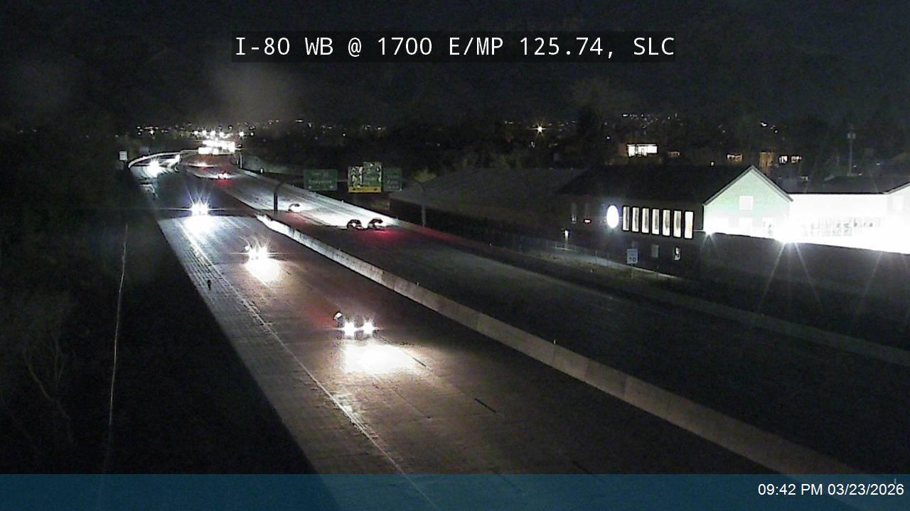 I-80 WB @ 1700 E / MP 125.74, SLC live webcam
