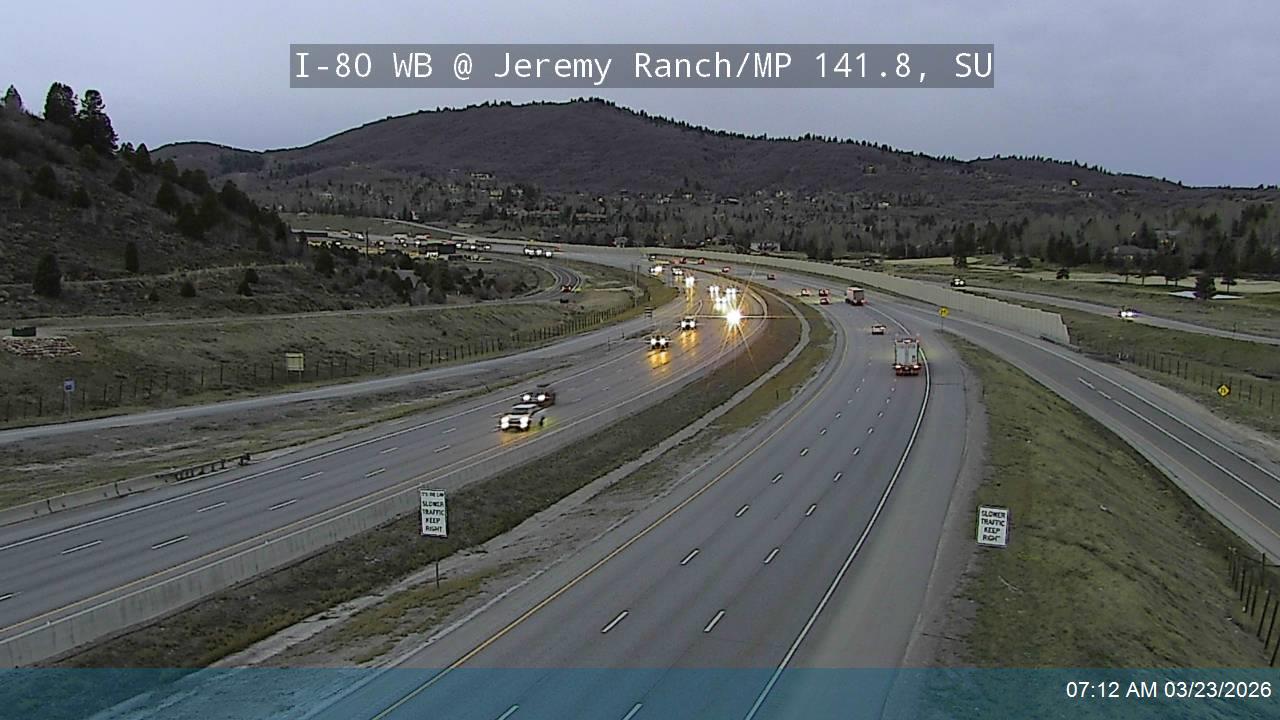 I-80 WB @ Jeremy Ranch / MP 141.8, SU live webcam