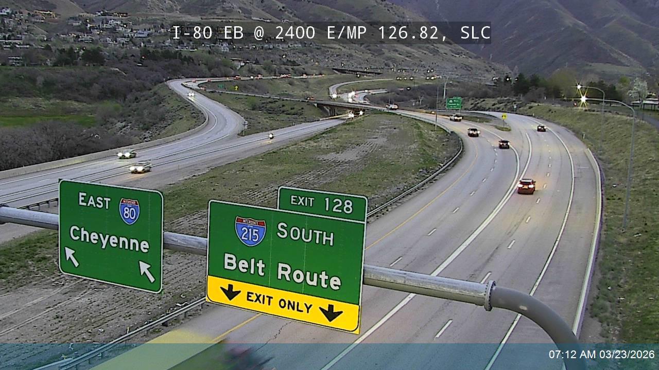 I-80 EB @ 2400 E / MP 126.82, SLC live webcam