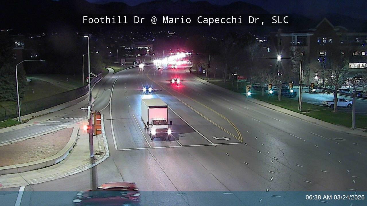 Foothill Dr / Honorary Veterans Blvd / SR-186 @ Mario Capecchi Dr, SLC live webcam
