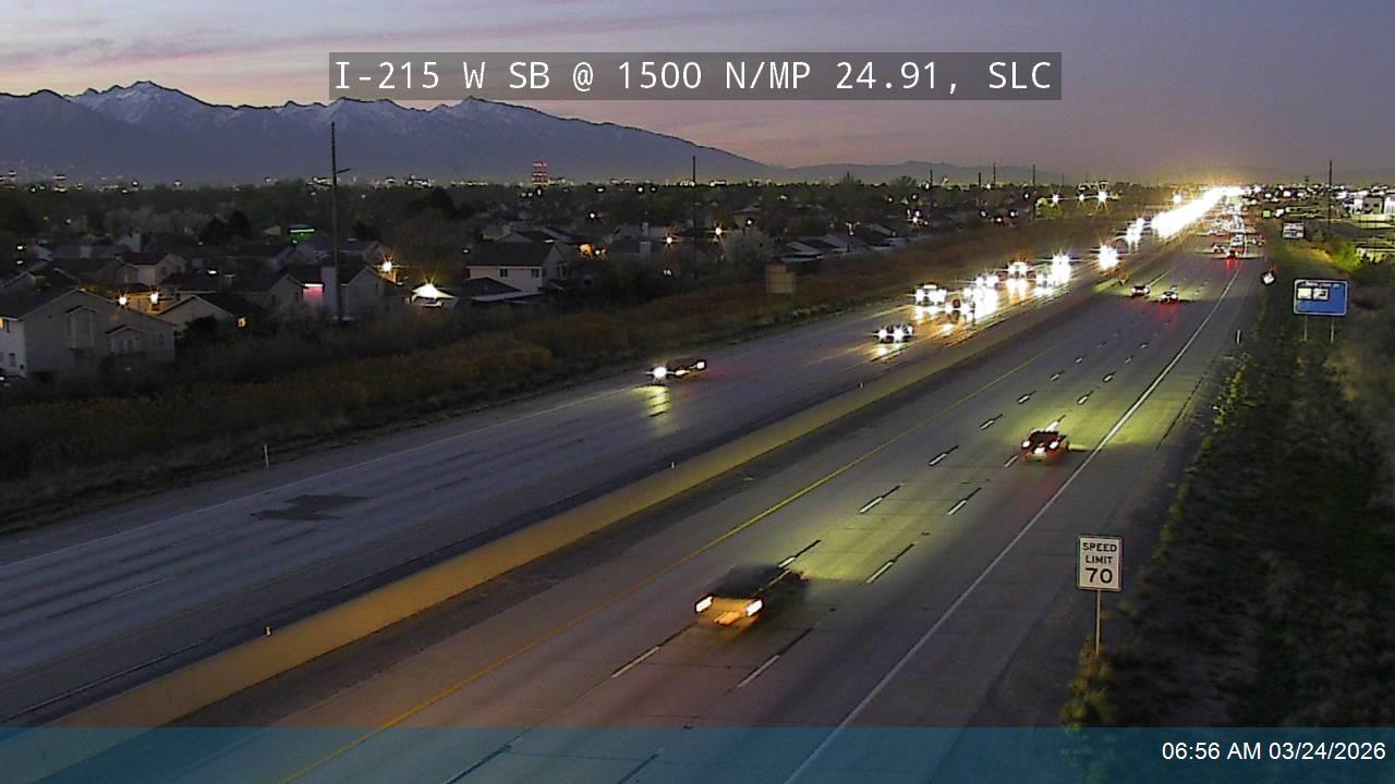 I-215 W SB @ 1500 N / MP 24.91, SLC live webcam