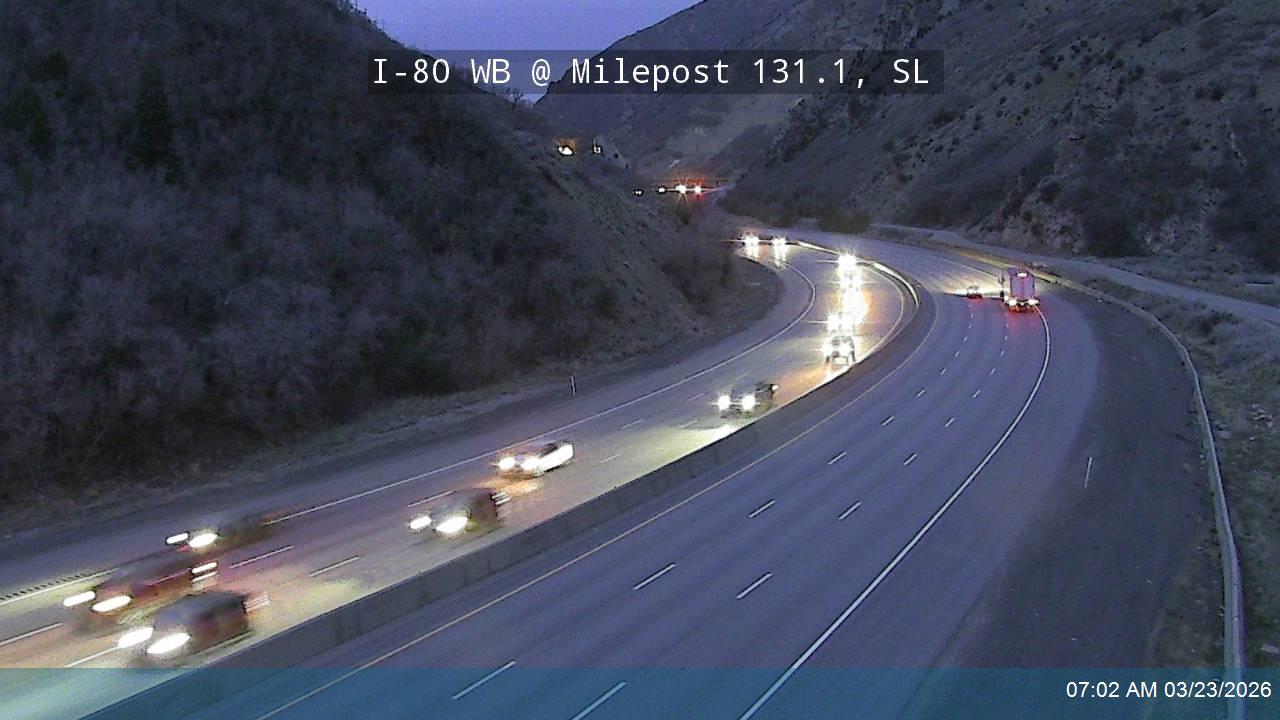 I-80 / Parleys Canyon WB @ Milepost 131.1, SL live webcam