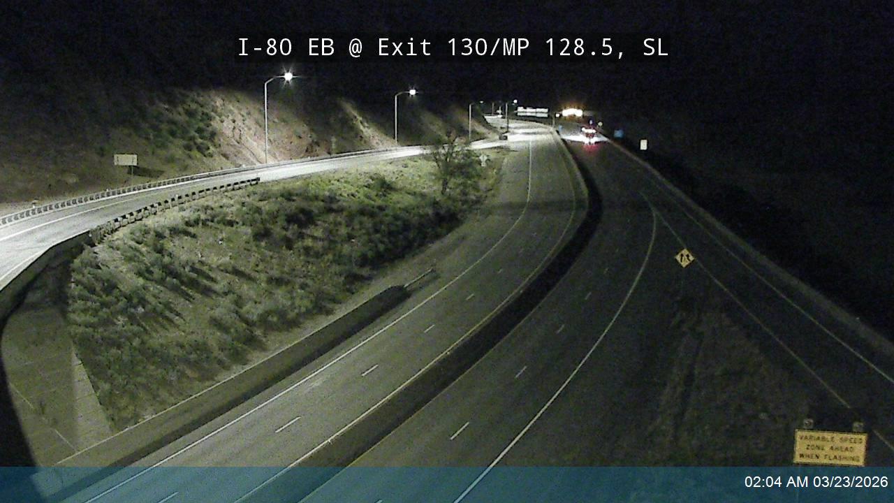 I-80 / Parleys Canyon EB @ Exit 130 to SB I-215 E / MP 128.5, SL live webcam