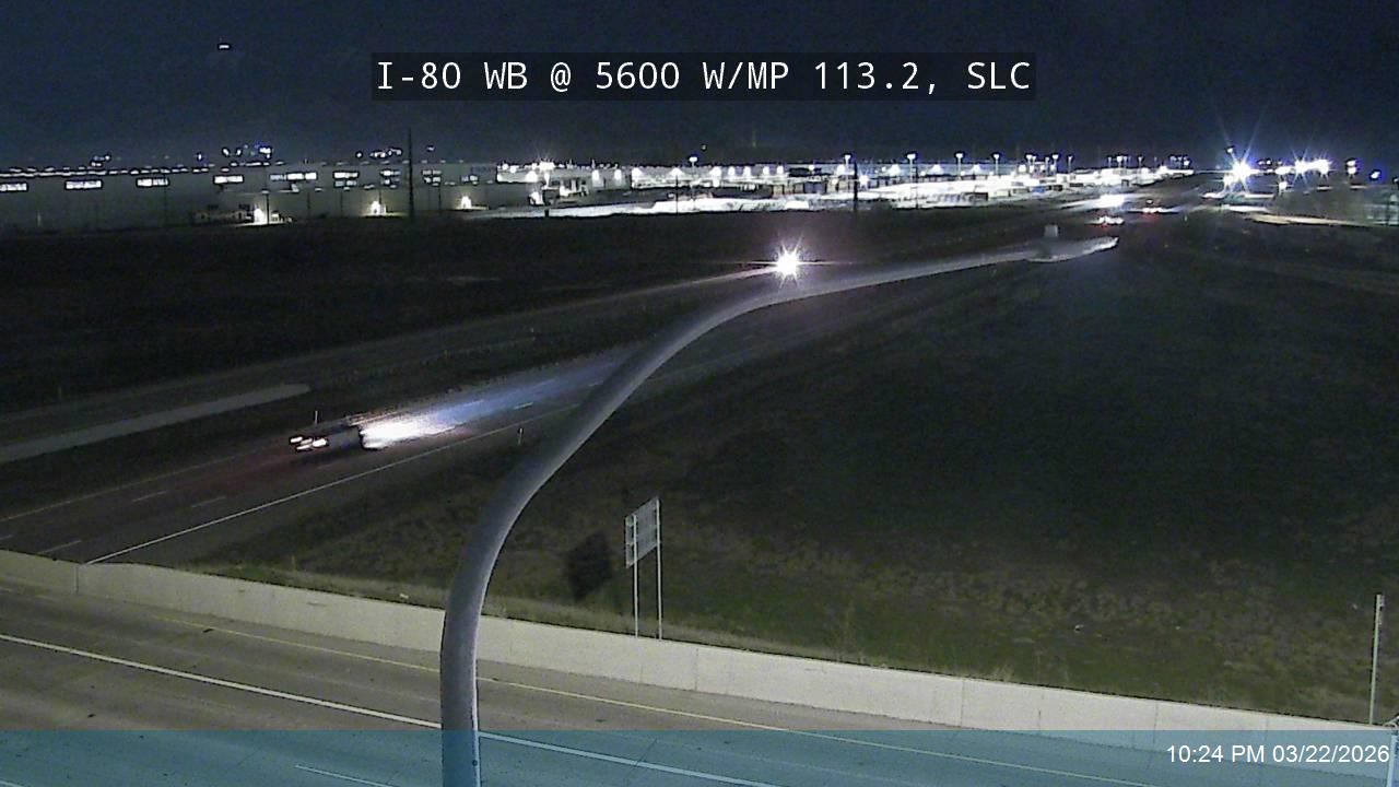 I-80 WB @ 5600 W / SR-172 / MP 113.2, SLC live webcam
