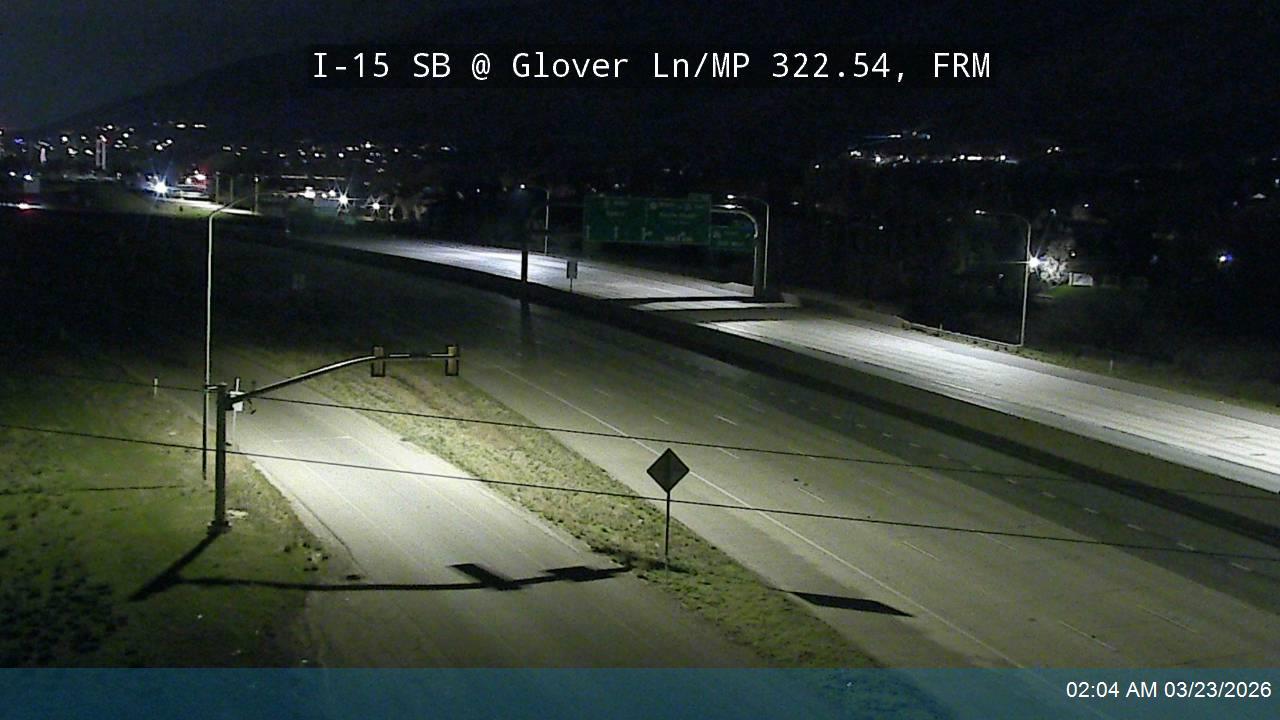 I-15 SB @ Glover Ln / MP 322.54, FRM live webcam