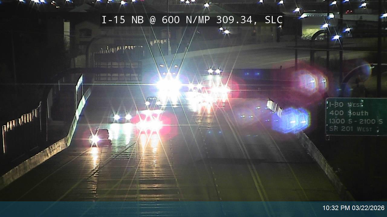 I-15 NB @ 600 N / SR-268 / MP 309.34, SLC live webcam