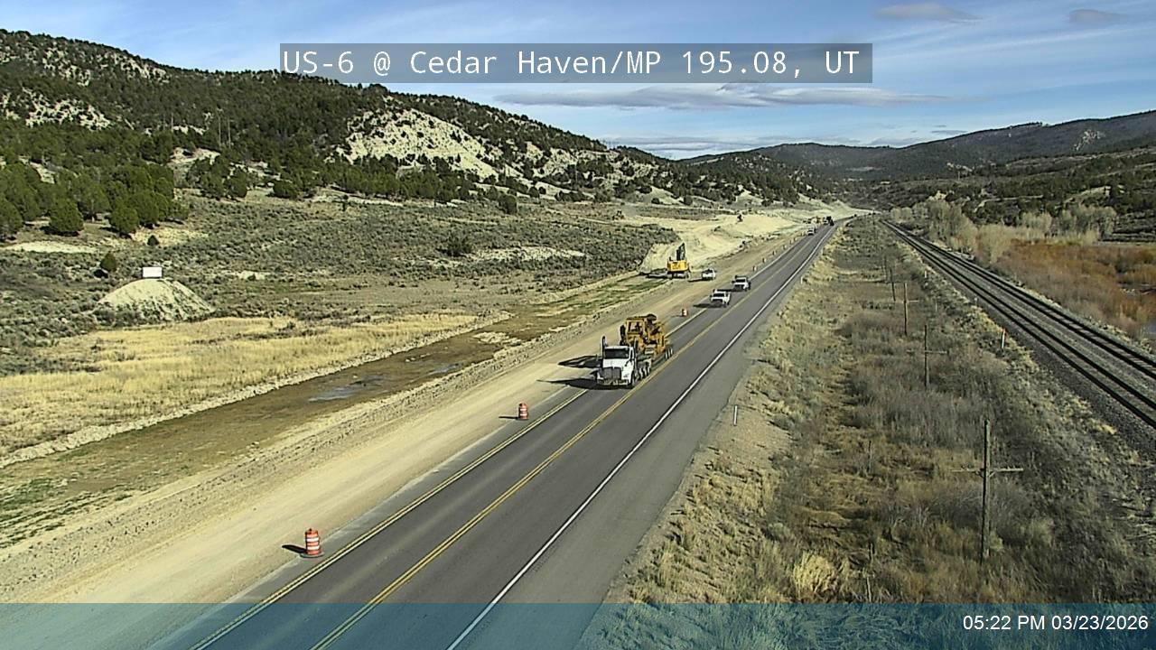 US-6 @ Cedar Haven / Sheep Creek Rd / MP 195.08, UT live webcam