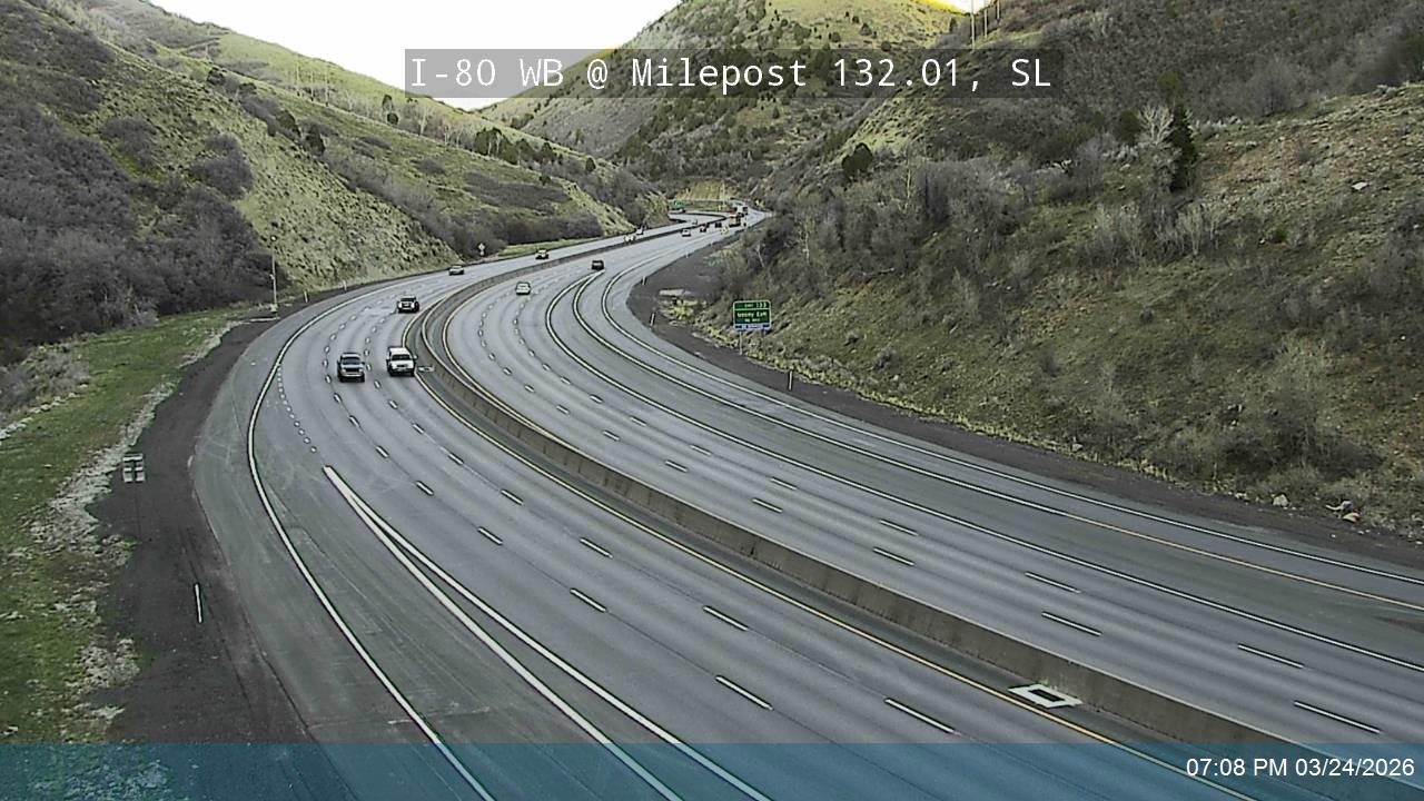 I-80 / Parleys Canyon WB @ Mt Aire Canyon Rd / MP 132.01, SL live webcam