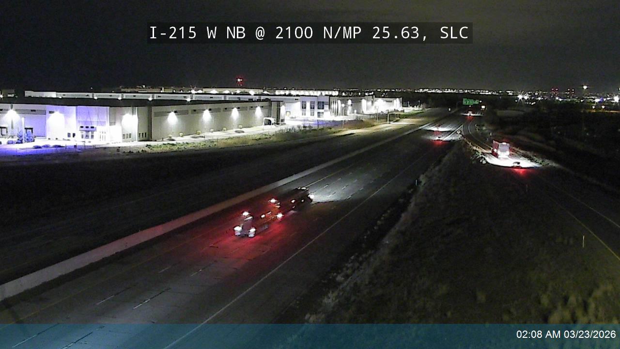 I-215 W NB @ 2100 N / MP 25.63, SLC live webcam