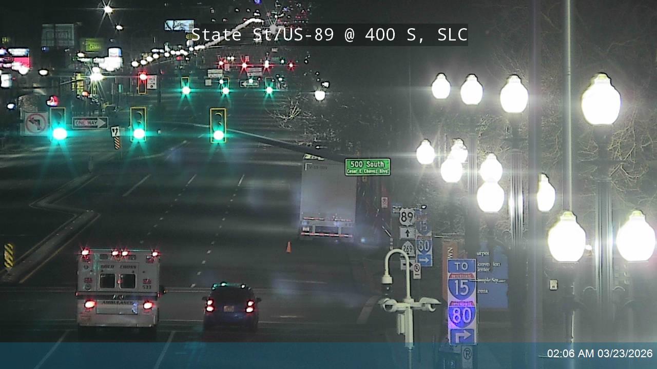 State St / US-89 @ 400 S / University Blvd / SR-186, SLC live webcam