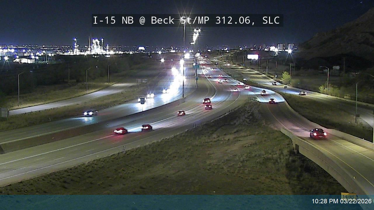 I-15 NB @ Beck St / US-89 / MP 312.06, SLC live webcam