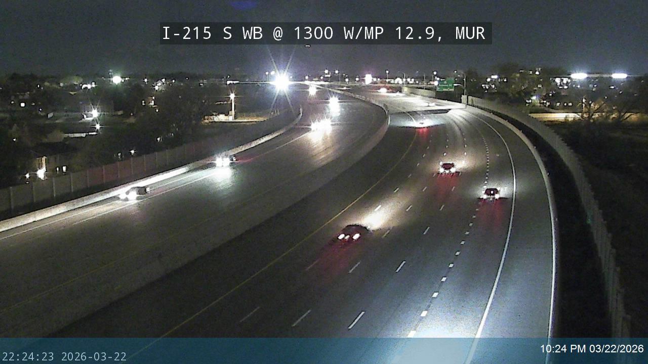 I-215 S WB @ 1300 W / MP 12.9, MUR live webcam