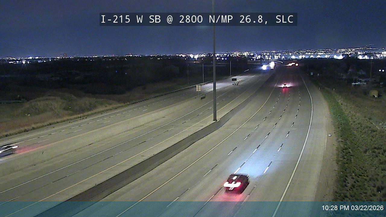 I-215 W SB @ 2800 N / MP 26.8, SLC live webcam