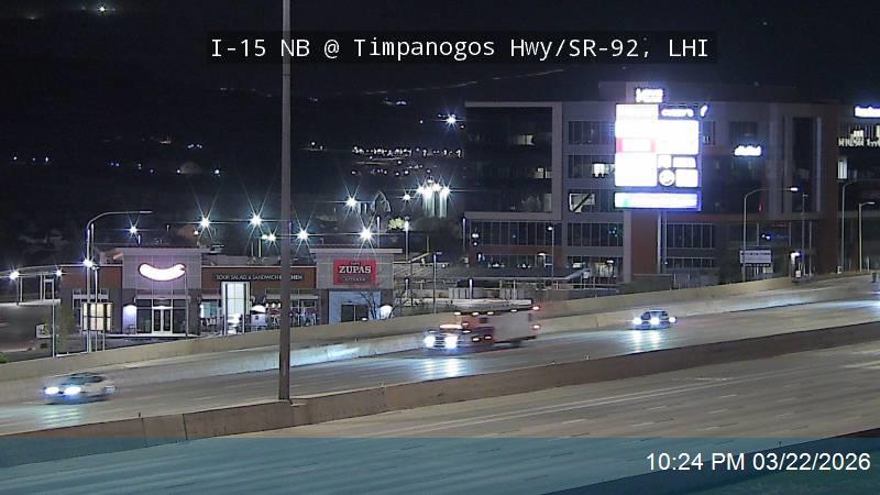 I-15 NB @ Timpanogos Hwy / SR-92 / MP 284, LHI live webcam