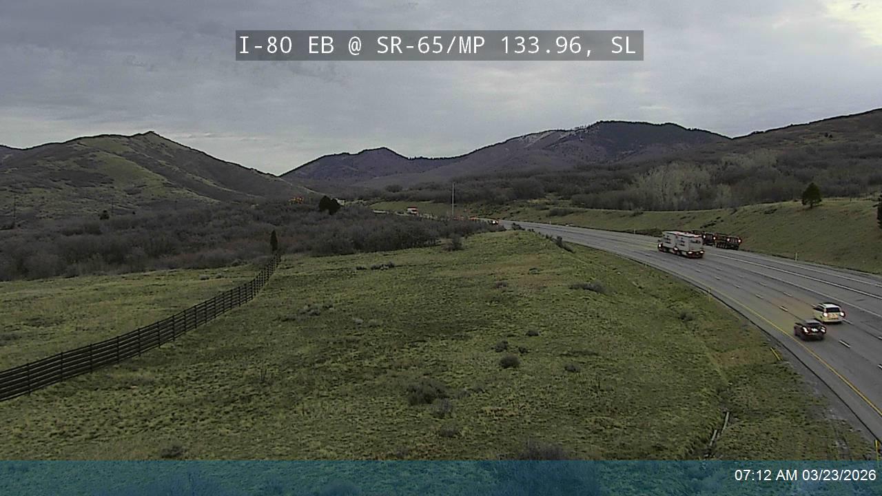 I-80 / Parleys Canyon EB @ East Canyon / SR-65 / MP 133.96, SL live webcam