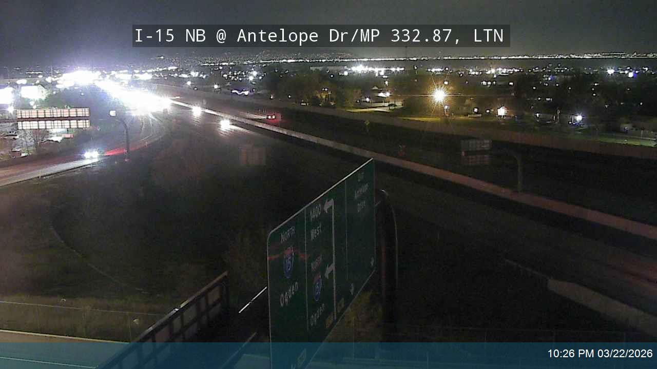 I-15 NB @ Antelope Dr / 2000 N / SR-108 / MP 332.87, LTN live webcam