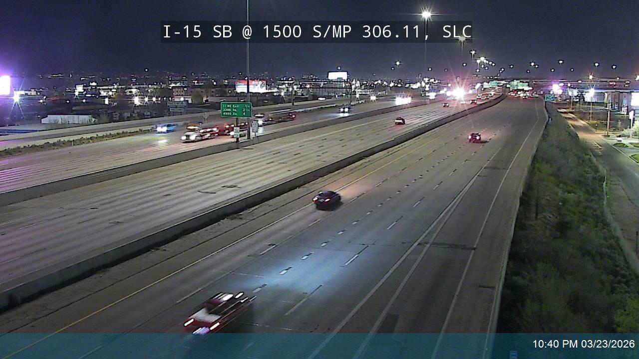 I-15 SB @ 1500 S / MP 306.11, SLC live webcam
