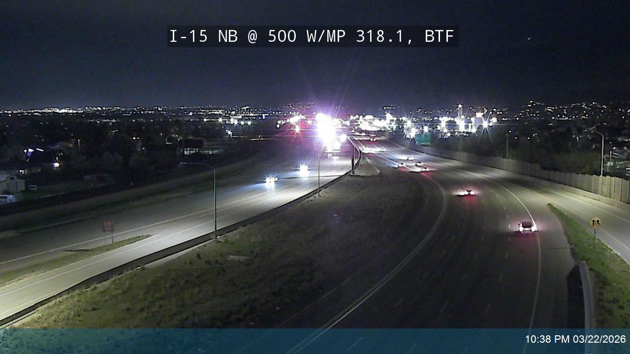 I-15 NB @ 500 W / US-89 / MP 318.1, BTF live webcam