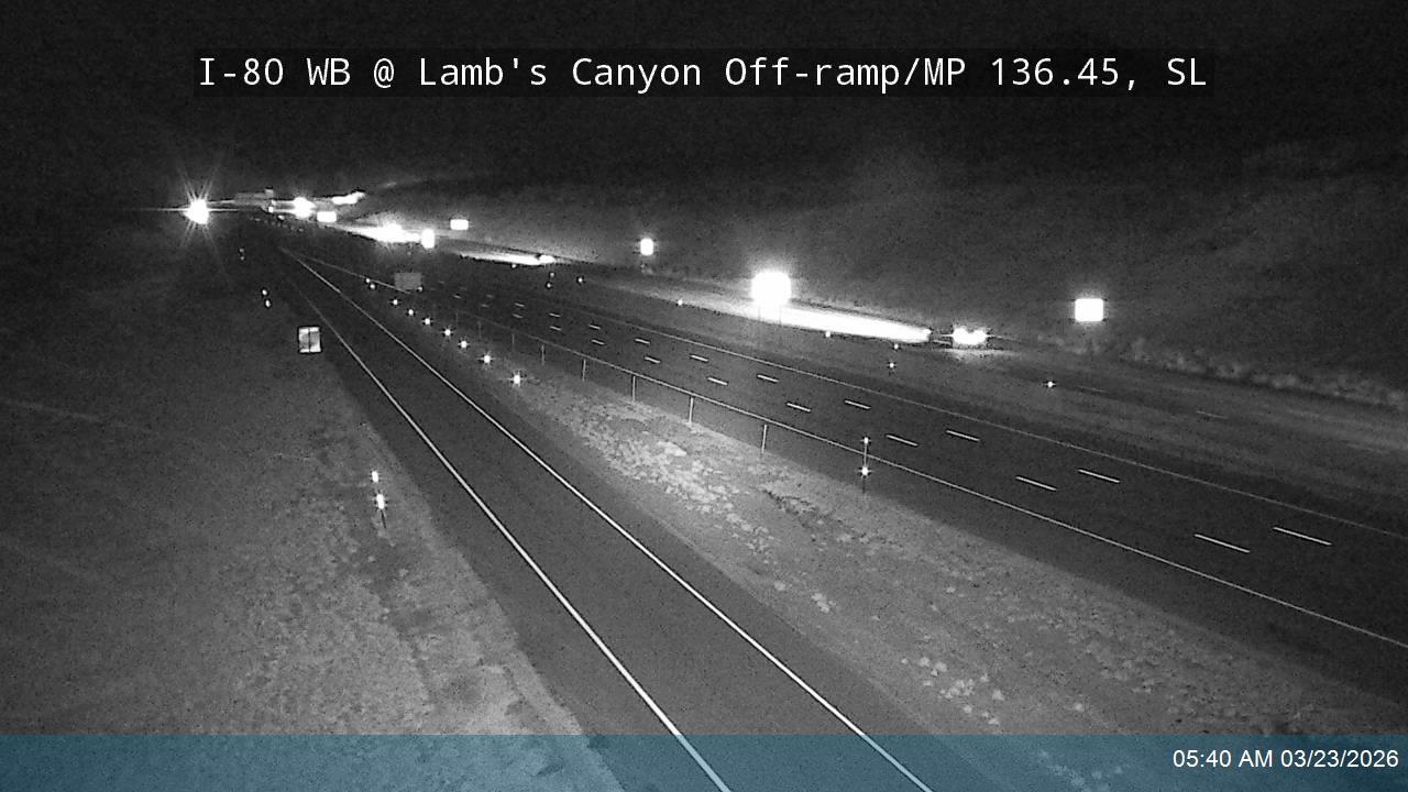 I-80 / Parleys Canyon WB @ Lamb's Canyon Rd Off-ramp / MP 136.45, SL live webcam