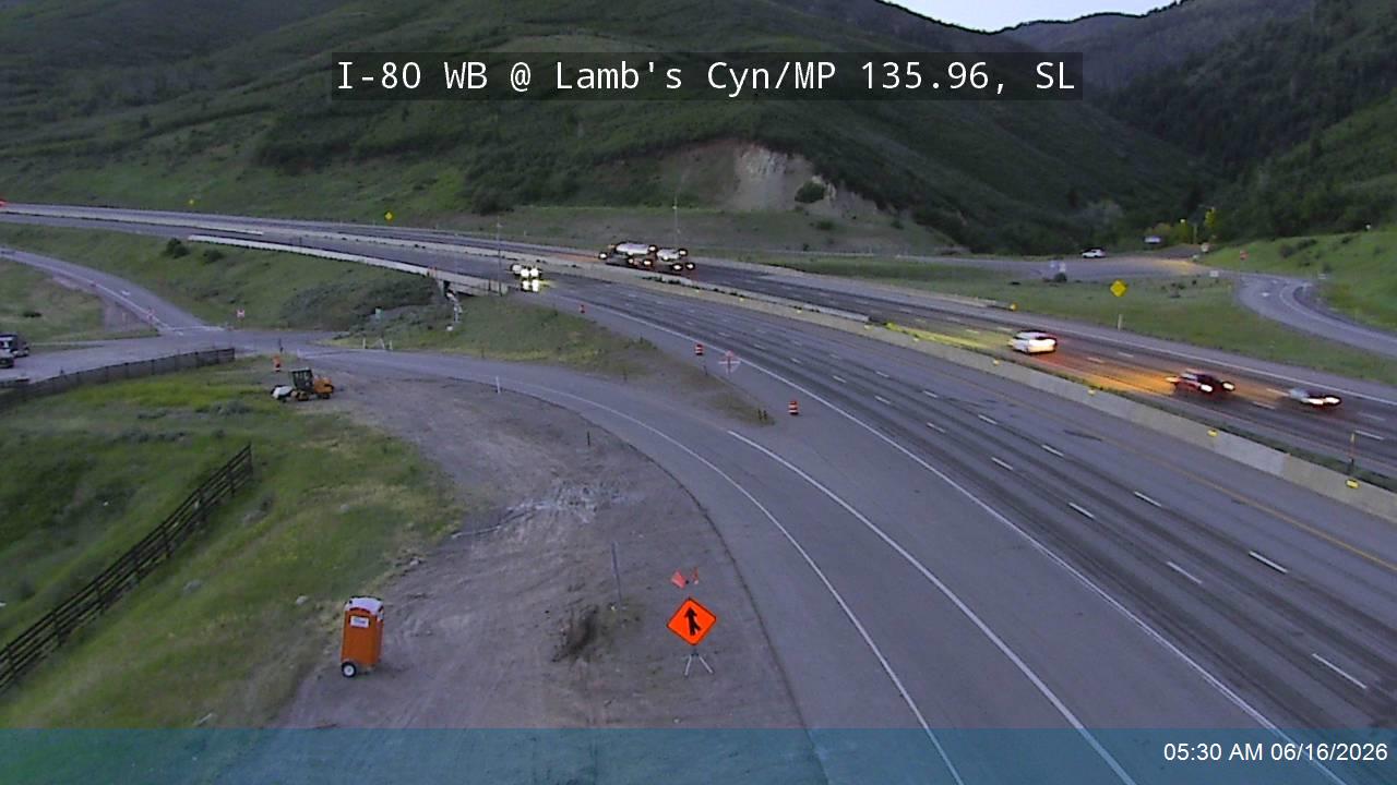 I-80 / Parleys Canyon WB @ Lambs Canyon Rd On-ramp / MP 135.96, SL