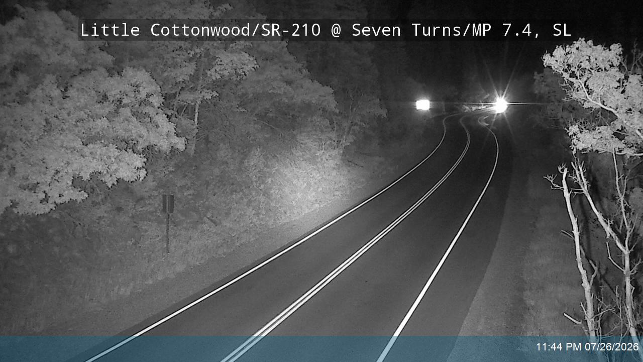 Live UDOT traffic camera: Little Cottonwood Rd / SR-210 EB @ Seven Turns / MP 7.4, SL