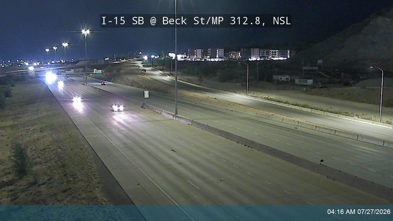 Live UDOT traffic camera: I-15 SB @ Beck St / US-89 / MP 312.8, NSL
