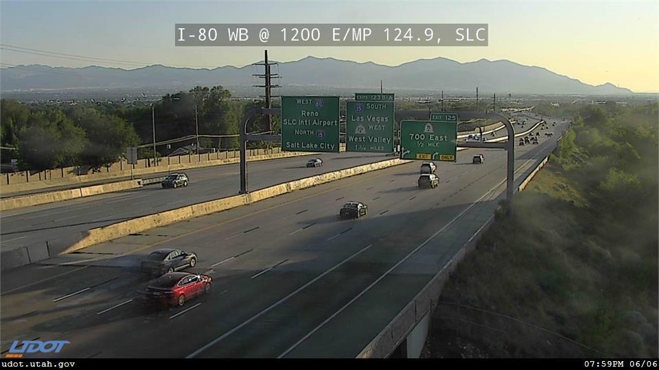 I-80 WB @ 1200 E / Highland Dr / MP 124.9, SLC