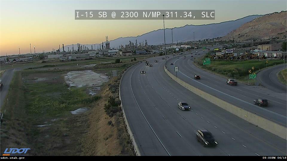 I-15 SB @ 2300 N / Warm Springs Rd / MP 311.34, SLC